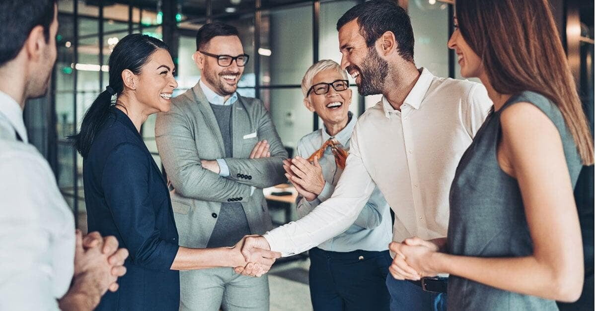 Professional team collaboration and success